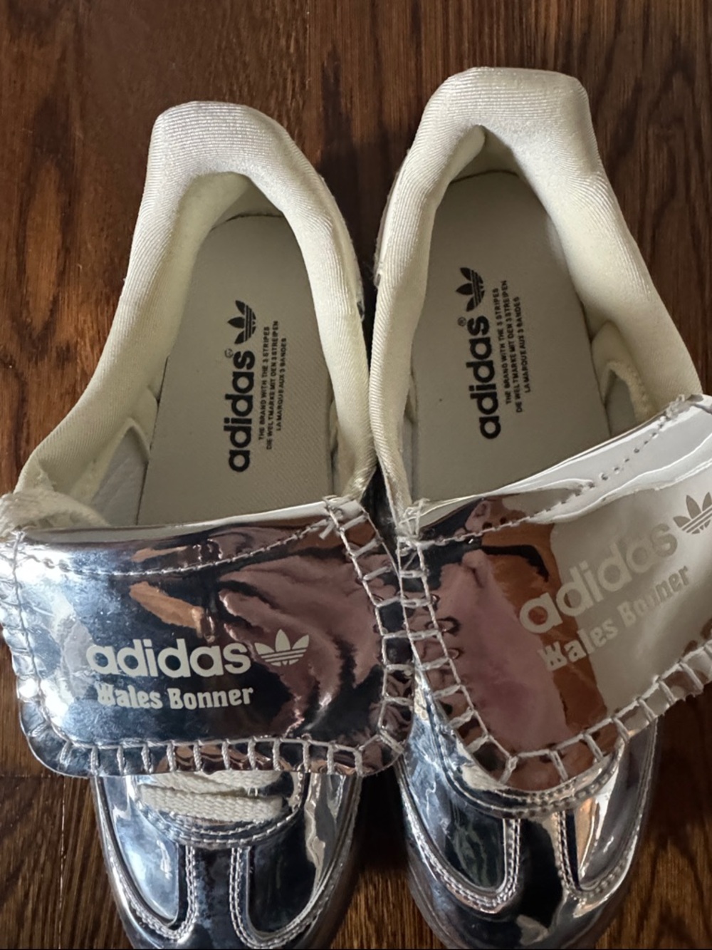 adidas x Wales Bonner women’s  Silver Metallic Sneakers - Picture 3 of 5